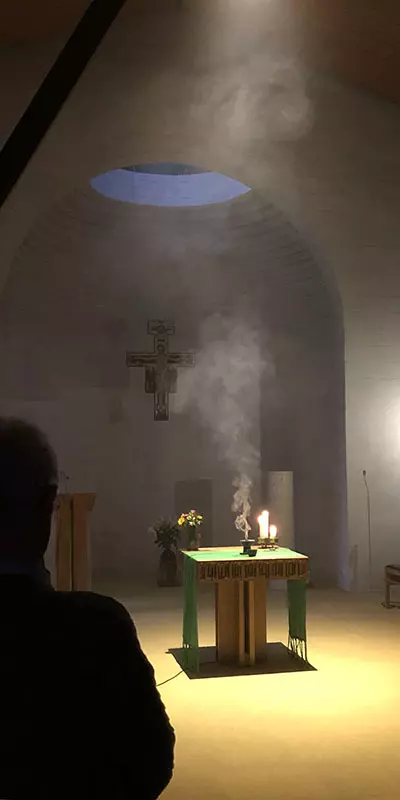 L'espace central de la chapelle de Clerlande